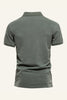 Afbeelding in Gallery-weergave laden, Klassiek Grijs Groen Regular Fit Korte Mouwen Heren Polo Shirt