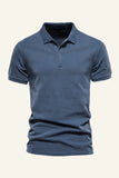 Klassiek Grijs Groen Regular Fit Korte Mouwen Heren Polo Shirt