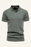 Klassiek Grijs Groen Regular Fit Korte Mouwen Heren Polo Shirt