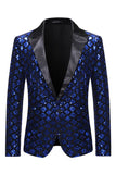 Sparkly Golden Sequins Peak Revers Heren Prom Blazer