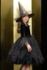 Afbeelding in Gallery-weergave laden, Sparkly Zwart Fluwelen Lange Mouwen Halloween Girl Jurk
