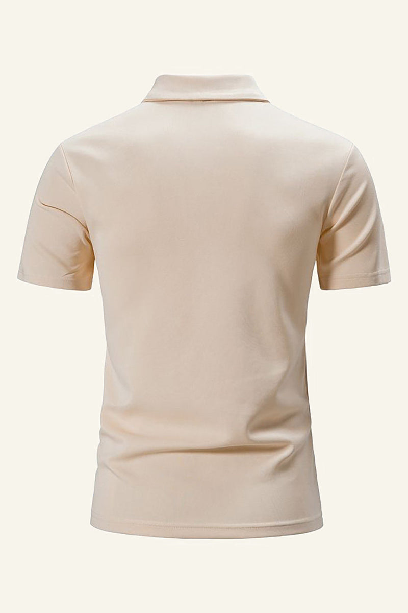 Afbeelding in Gallery-weergave laden, Slim Fit V Hals Korte Mouwen Zwart Polo Shirt