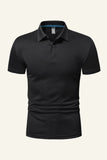 Zwart Casual Poloshirt met korte mouwen