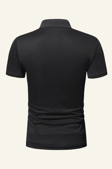 Zwart Casual Poloshirt met korte mouwen