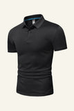 Zwart Casual Poloshirt met korte mouwen