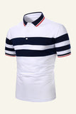 Strepen Zwart Korte Mouwen Casual Polo Shirt