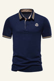 Slim Fit Navy Poloshirt met korte mouwen