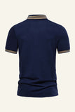 Slim Fit Navy Poloshirt met korte mouwen