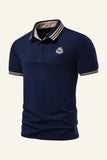 Slim Fit Navy Poloshirt met korte mouwen