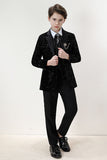 Sparkly Black Slim Fit Jongens 3-delige formele pak set