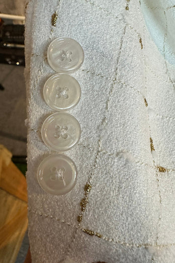 Wit geruite revers met inkeping 2-delige herenpakken