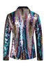 Afbeelding in Gallery-weergave laden, Glitter kleurrijke pailletten 2-delige mannenpakken