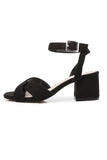 Black Cross Enkelband Chunky Heeled Sandalen