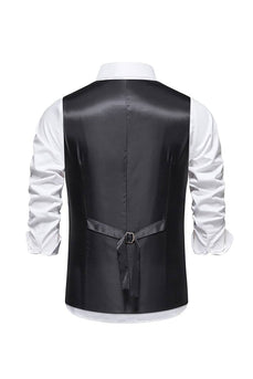 Kaki Retro Revers Single-breasted Heren Kostuum Vest