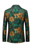 Groene jacquard revers met inkeping Heren Prom Blazer