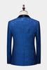 Afbeelding in Gallery-weergave laden, Koningsblauwe Sjaal Revers Jacquard 2 Stuks Heren Pakken