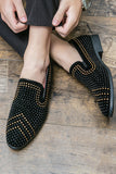 Black Beaded Slip-On Party Herenschoenen