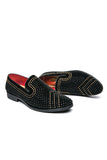 Black Beaded Slip-On Party Herenschoenen