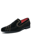 Black Beaded Slip-On Party Herenschoenen