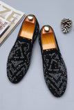 Black Beaded Slip-On Party Herenschoenen