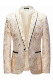 Witte Jacquard Heren Blazer