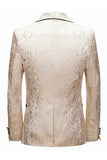 Witte Jacquard Heren Blazer