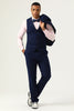Afbeelding in Gallery-weergave laden, 3 stuks marineblauwe slim fit casual smokingpakken