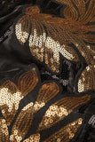 Zwart en goud Jacquard Pailletten Heren 2 Delige Prom Suits