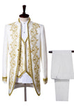 Witte Heren 3 Delige Sjaal Revers Prom Suits