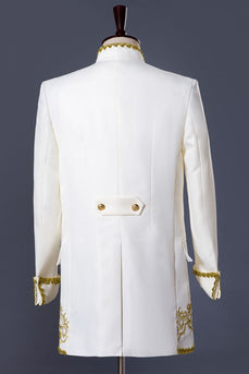Witte Heren 3 Delige Sjaal Revers Prom Suits