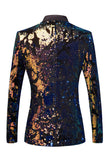 Sprankelende Donkerblauwe Pailletten Heren Blazer