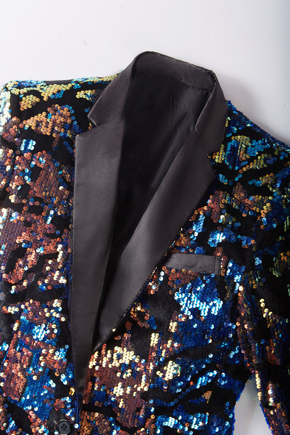 Herenblazer met pailletten, glitter, glanzend, slim fit, elegant colbert met één Herenblazer met pailletten, glitter, glanzend, slim fit, elegant colbert met één