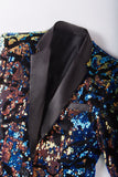 Sprankelende Donkerblauwe Pailletten Heren Blazer