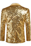 Gouden Sjaal Revers Pailletten Heren Blazer