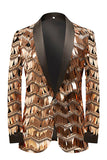 Glitter Gouden Pailletten Heren Blazer