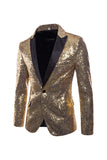 Sprankelende gouden gekerfde revers Prom Blazer