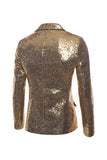 Sprankelende gouden gekerfde revers Prom Blazer