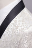 Afbeelding in Gallery-weergave laden, Witte Sjaal Revers Jacquard Prom Heren 2 Delige Pakken