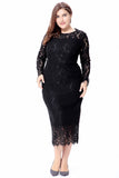 Plus Size Lange Mouwen Bruiloft Gast Jurk