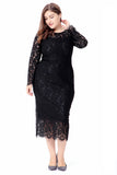 Plus Size Lange Mouwen Bruiloft Gast Jurk