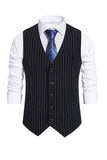 Single Breasted Slim Fit Gestreept HerenPak Vest