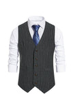 Single Breasted Slim Fit Gestreept HerenPak Vest