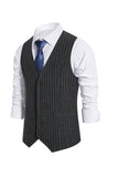 Single Breasted Slim Fit Gestreept HerenPak Vest