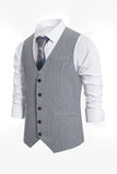 Single Breasted Slim Fit Gestreept HerenPak Vest