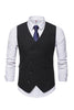 Afbeelding in Gallery-weergave laden, Single Breasted Slim Fit Heren Effen Kleur Pak Vest
