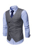 Afbeelding in Gallery-weergave laden, Single Breasted Slim Fit Heren Effen Kleur Pak Vest