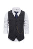 Afbeelding in Gallery-weergave laden, V-hals Single Breasted Heren Grijs Casual Vest
