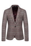 Brown Grid Business Blazer voor heren