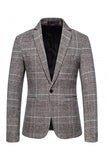 Brown Grid Business Blazer voor heren