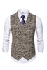 Afbeelding in Gallery-weergave laden, Shawl Kraag Double Breasted Slim Fit Lichtbruin Heren Pak Vest